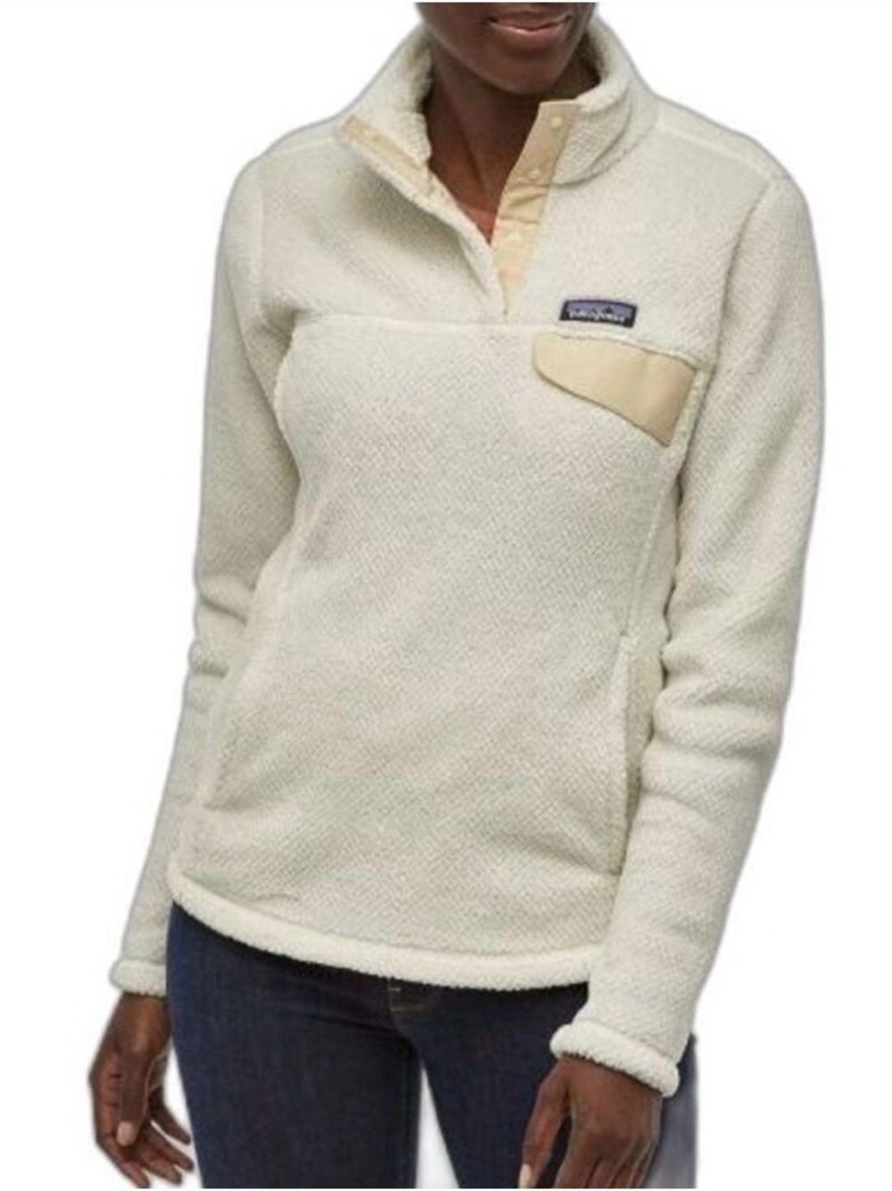 Patagonia Re-Tool Fleece Pullover Cream Ivory High Pile Quarter Zip